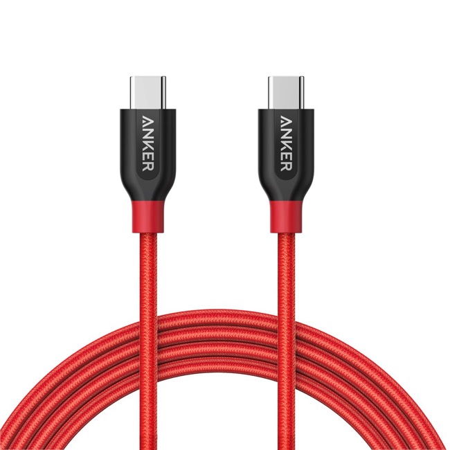 A8188091_Anker PowerLine+ USB-C _ USB-C 2.0 ケーブル (1.8m)_レッド