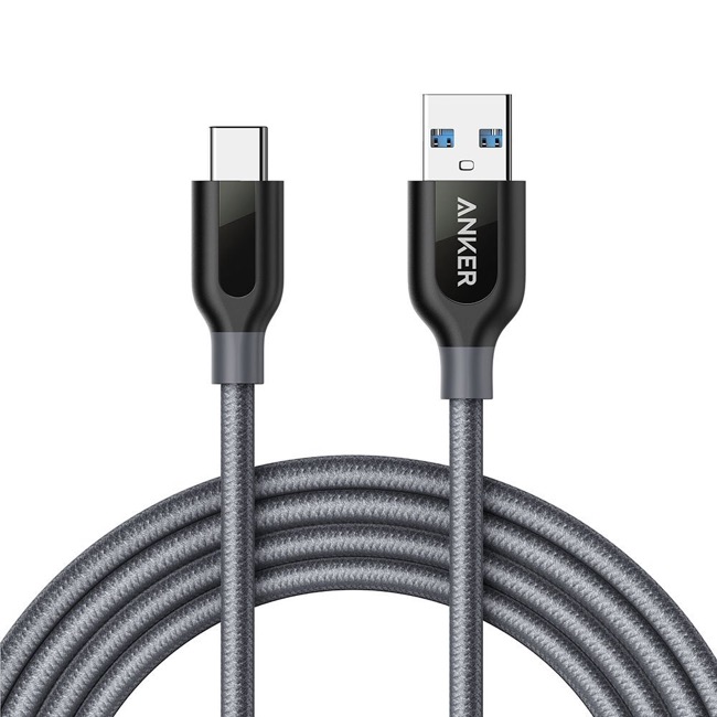 Anker PowerLine+ USB-C & USB-A 3.0_1.8m_gray