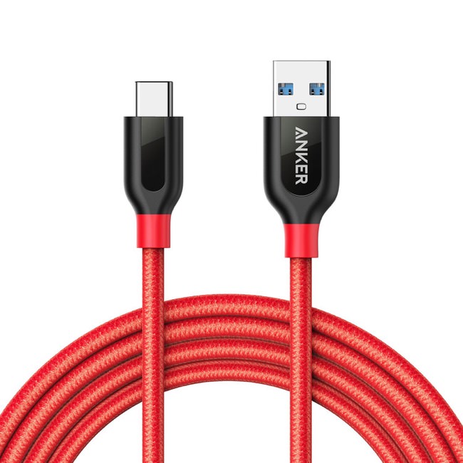 Anker PowerLine+ USB-C & USB-A 3.0_1.8m_red