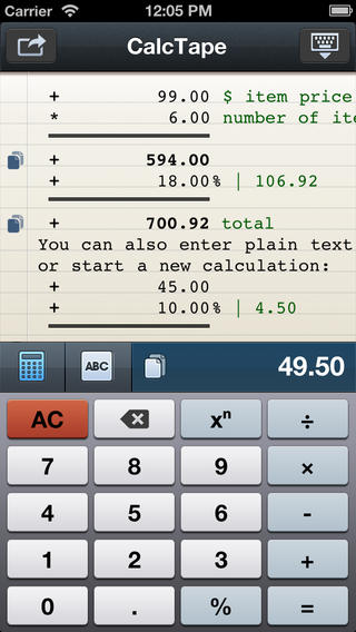 CalcTape 電卓 Calculator