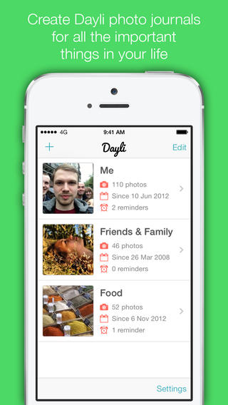 Dayli - Everyday photo journal and time-lapse creator