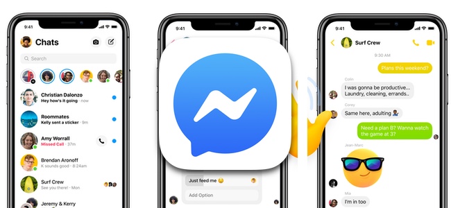 Facebookの「Messenger」がアップデートでアプリデザインを一新。メイン画面をシンプルに3のタブのみに変更、グラデーションカラーでカラフルなチャットも可能に