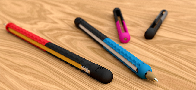 かぶせるだけで手持ちのペンがスタイラスに変身するペンカバー「StretchWrite」