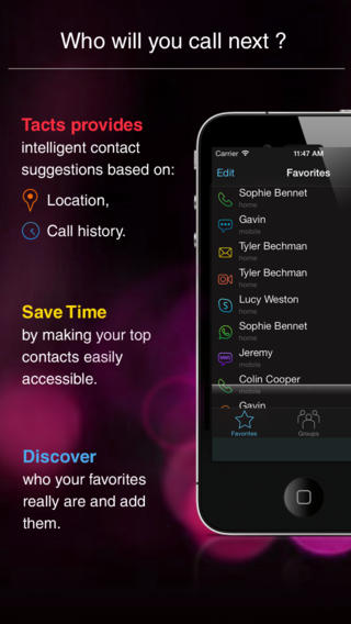Tacts: スマートな連絡先管理、グループテキスト＆Ｅメール、お気に入り