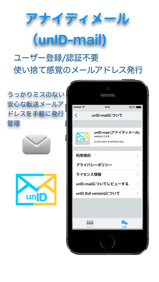 アナイディメール(unID-mail)〜返信も安心してできる転送メールアドレス