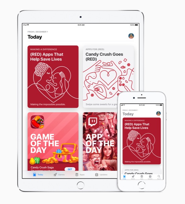 Appleが今日12月1日の世界エイズデーに合わせてストアのappleマークを赤く装飾しapple Pay利用での売上一部を寄付に アプリ Twitch キャンディクラッシュ でも協賛 面白いアプリ Iphone最新情報ならmeeti ミートアイ