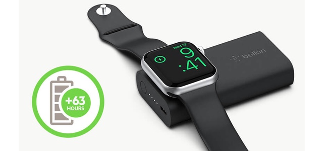 BelkinがApple Watchを約3.5回充電できる「BOOST↑CHARGE Apple Watch 用モバイルバッテリー (2,200 mAh)」発売を5月31日より開始