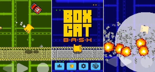 その硬いボディーで落ちてくる車を破壊しまくれ！四角いネコが体当たりしまくるアクションゲーム「Box Cat Bash」レビュー