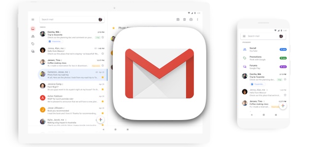 アプリ版「Gmail」がデザインのリニューアルを開始。上部の色付きバーが消え白ベースのすっきりしたデザインに。一覧で添付ファイルの確認やアカウントの切り替えなども可能