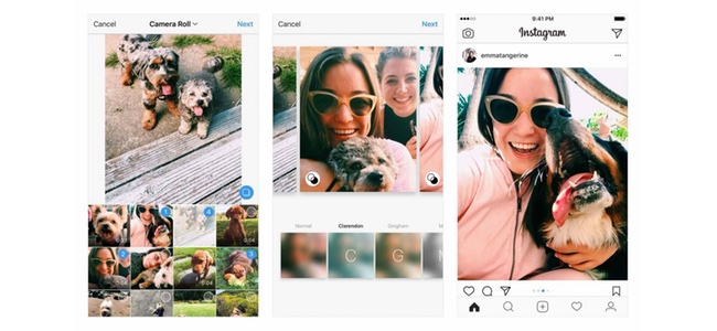 Instagramで正方形以外の写真も1つの投稿に最大10枚まで複数投稿できるように。ただし若干の制限あり