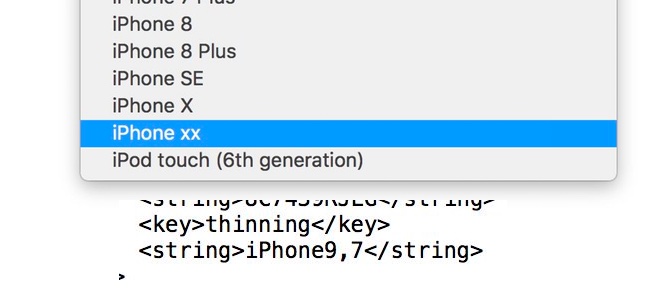 Xcode 10のベータ版内に新たに「iPhone xx」というモデルが見つかる。iPhone SE2の可能性？