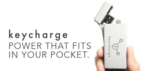 バッテリー、ストレージ内蔵でPCとの同期もできる「Keycharge」