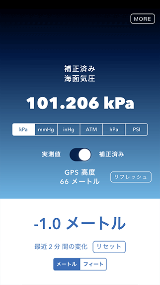 Barometer++ : iPhone6,6プラスのための簡単で正確なバロメーター