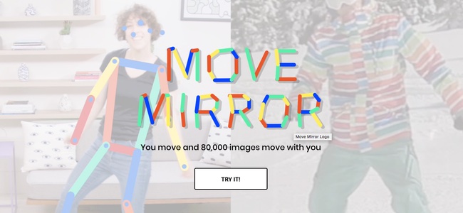 Googleが「近い構図の画像が送られてくる」的なサービス「Move Mirror」を公開。PCのWebカメラの前でポーズを取ると同じポーズの画像を探してくる