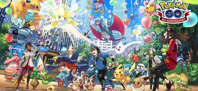 【ポケモンGO】「Pokémon GO」3周年を記念して様々なイベントが開催！色違いの「アローラのすがたのポケモンが大量追加、GOスナップショットに特別なピカチュウが写り、各種リワードも追加