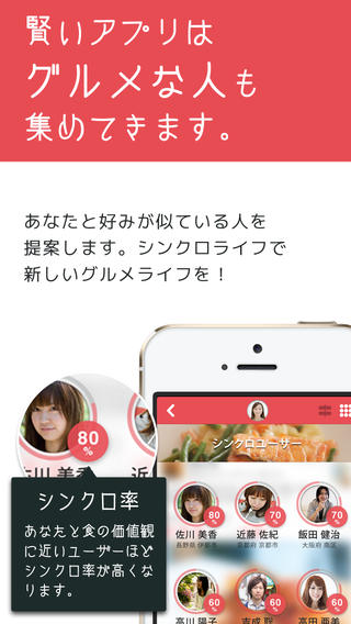 シンクロライフ-賢くなるグルメアプリ〜あなた好みのグルメ店舗を集めてきます〜