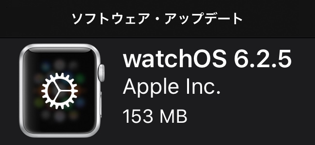 Apple Watch向けOSアップデート「watchOS 6.2.5」が配信開始