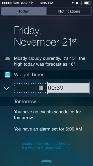 ウィジェット・タイマー - 通知センターで使えるシンプルなキッチンタイマー