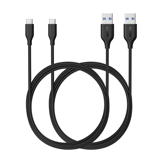 【2本セット】Anker PowerLine USB-C _ USB-A 3.0 ケーブル (1.8m) BLACK