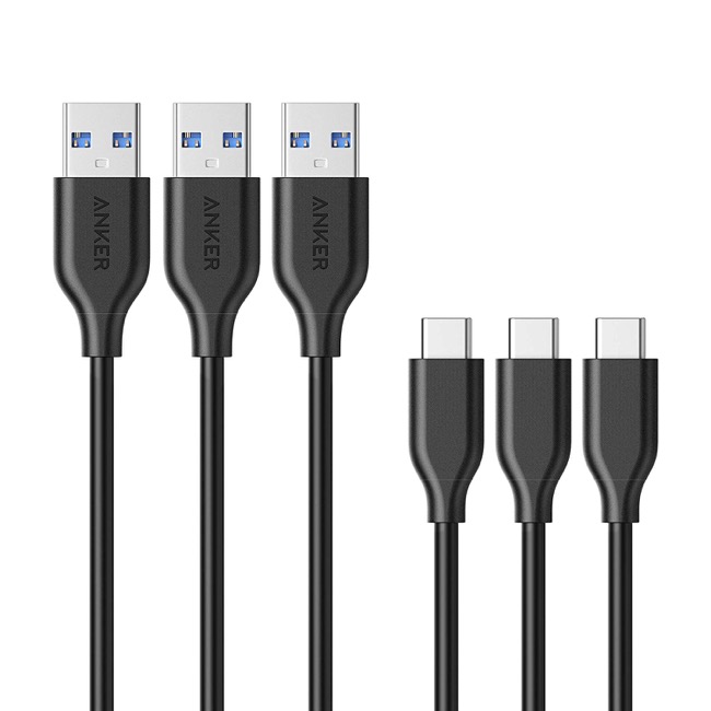 【3本セット】Anker PowerLine USB-C _ USB-A 3.0 ケーブル (0.9m)   BLACK